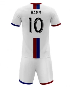 Summa Drive Men's Sublimation Football Jersey Set White With Red And Blue