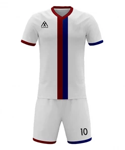 Summa Drive Men's Sublimation Football Jersey Set White With Red And Blue