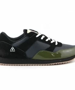 Summa Run Patent Leather Nylon Men Running Sneakers Shoes